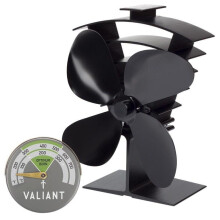 Valiant Premium IV Stove Fan and Magnetic Green Thermometer Twin Pack