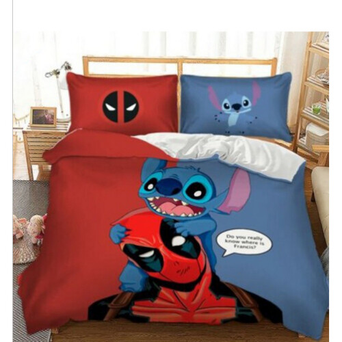 (Style 15, Double) Lilo Stitch Bedding Single Double Duvet Cover UK