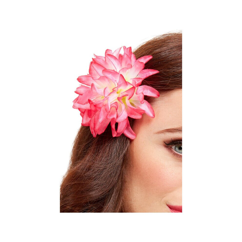 Tropical Hawaiian Flower Hair Clip, Pink