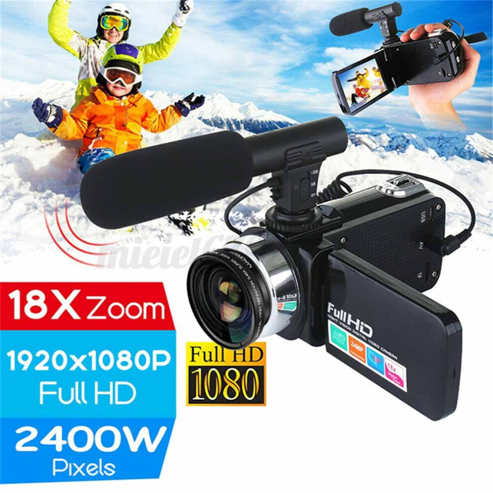 Digital Vlog Camcorder Video Youtube Camera Recorder-Microphone Lens 7632472286878