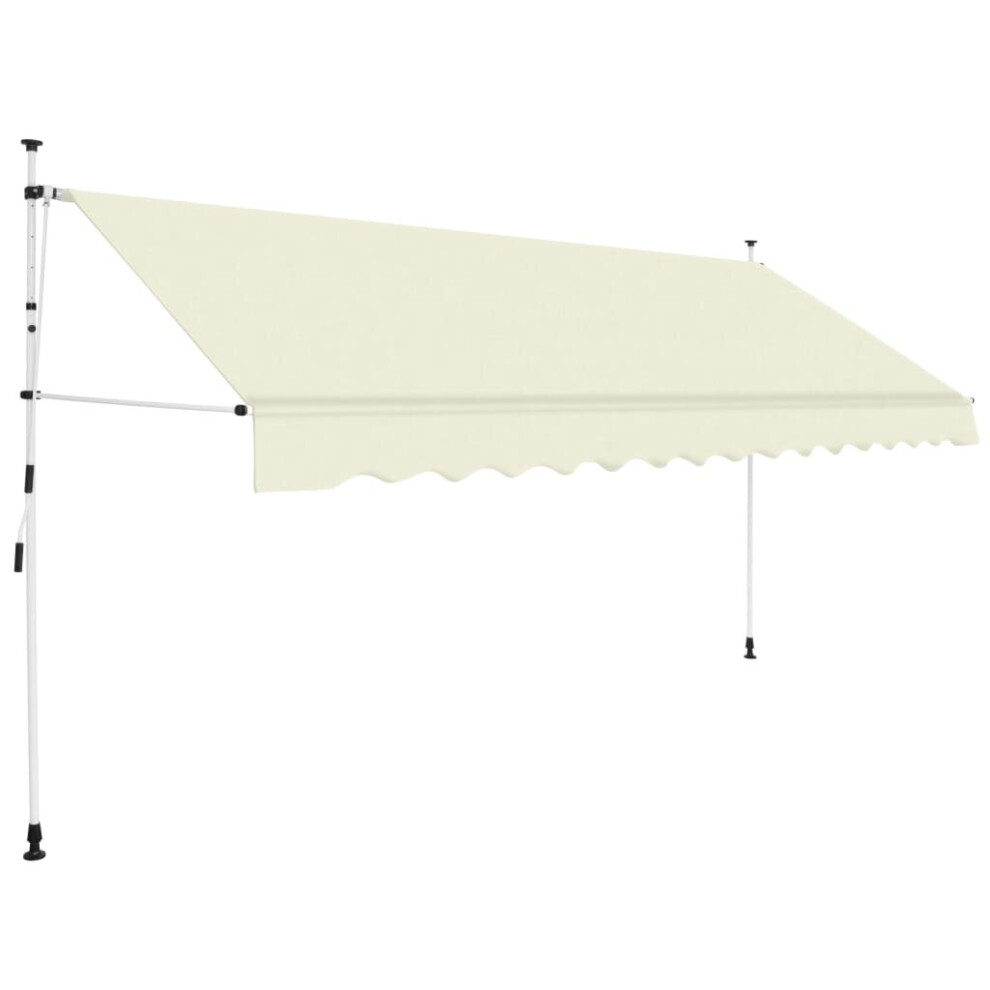 vidaXL Manual Retractable Awning 400cm Cream Outdoor Window Door Canopy Shade