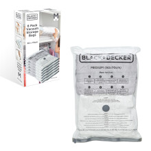 (Medium) BLACK+DECKER 6pk Vacuum Storage Bags, White