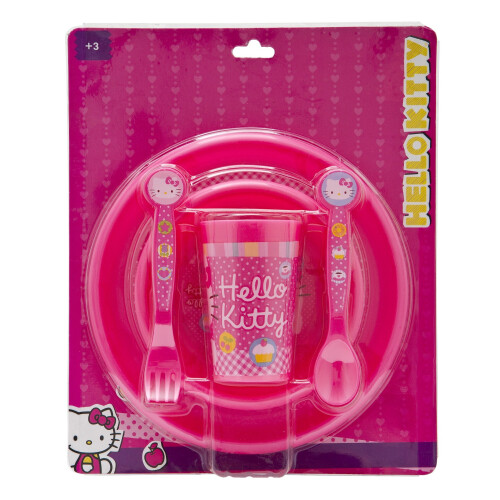 Hello Kitty Kids 5 Piece Hello Kitty Dinner Supper Plate Bowl Cup Children's Sets 1