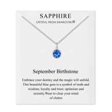 September (Sapphire) Birthstone Necklace Created with Swarovski Crystals