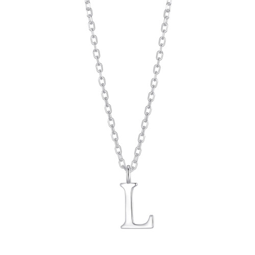 Philip Jones Jewellery Sterling Silver Initial L Necklace 2