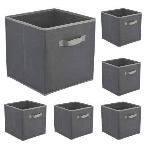 GEEZY (6) GEEZY Storage Boxes Foldable Square Canvas Collapsible Folding Fabric Cubes Box Toys