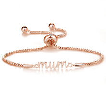 Rose Gold Plated Mum Bracelet Created with Swarovski Crystals