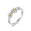 Philip Jones Jewellery Adjustable Triple Crystal Daisy Ring Created with Swarovski Crystals 1