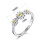 Philip Jones Jewellery Adjustable Triple Crystal Daisy Ring Created with Swarovski Crystals 6