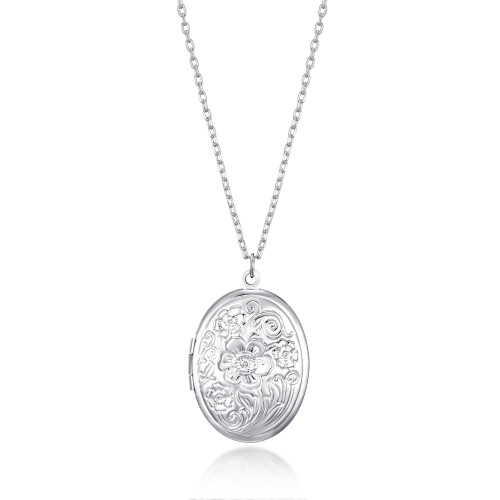 Philip Jones Jewellery Silver Plated Oval Locket 2