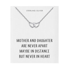 Sterling Silver Mother and Daughter Quote Heart Link Necklace