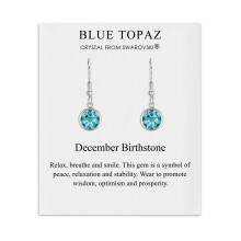 December Birthstone Drop Earrings Created with Blue Topaz Swarovski Crystals