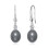 Philip Jones Jewellery Sterling Silver Grey Pearl Drop Earrings Created with Swarovski Crystals 1
