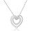 Philip Jones Jewellery Silver Plated Double Heart Necklace Created with Swarovski Crystals 2