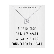 Sister Heart Link Necklace with Quote Card Created with Swarovski Crystals
