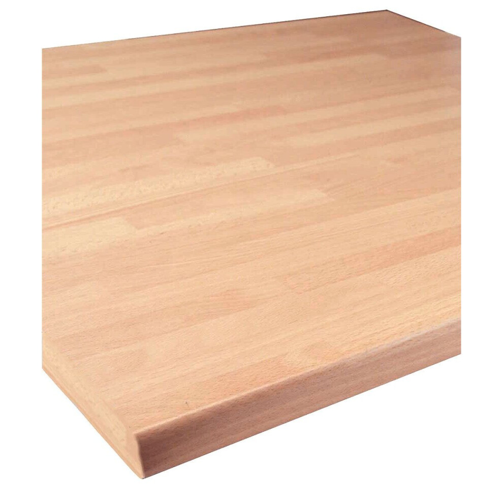 (2000 x 600mm, No Cut) Block Beech Laminate Kitchen Worktop 30mm