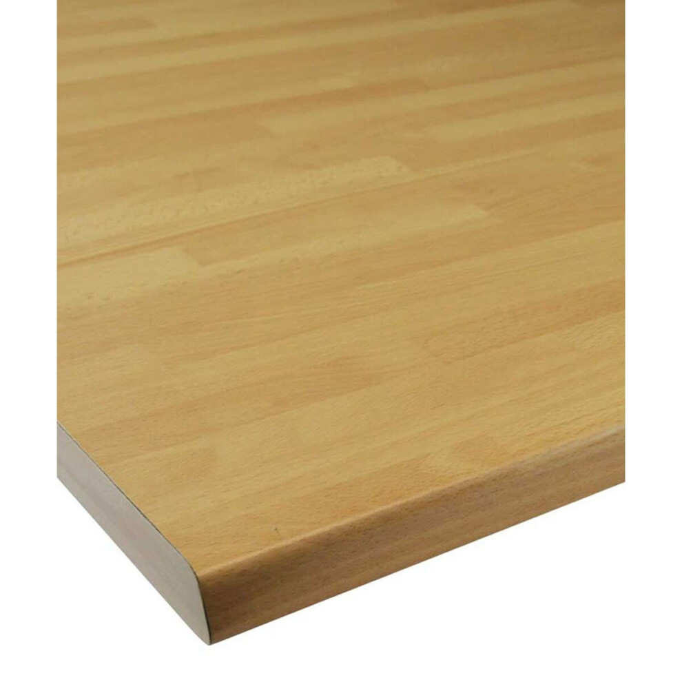 (1000 x 600mm, Length Cut) Block Beech Laminate Kitchen Worktop 40mm