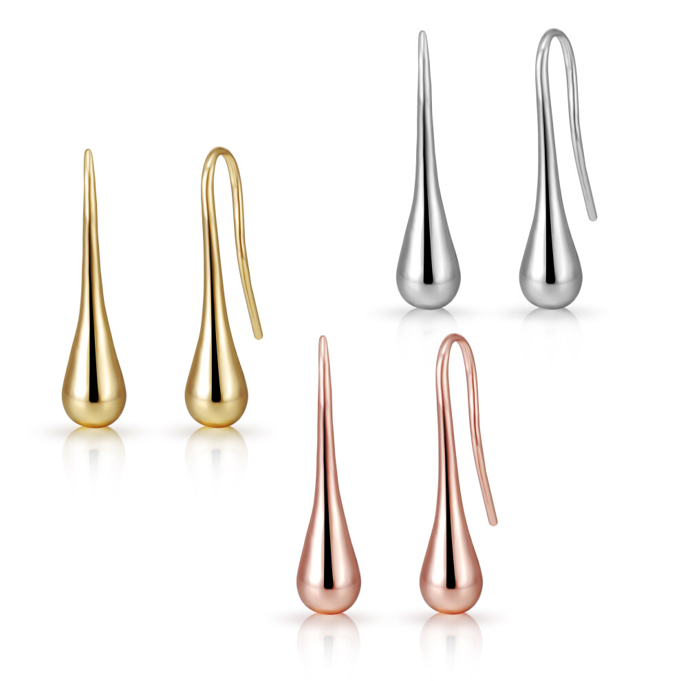 Philip Jones Jewellery Set Of Three Teardrop Earrings Gold/Silver