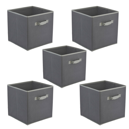 GEEZY (5) GEEZY Storage Boxes Foldable Square Canvas Collapsible Folding Fabric Cubes Box Toys