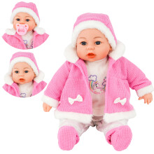 (Girl Doll In Pink Coat) The Magic Toy Shop 18" Lifelike Large Soft Bodied Baby Doll Girl Boy Toy With Dummy & Sounds