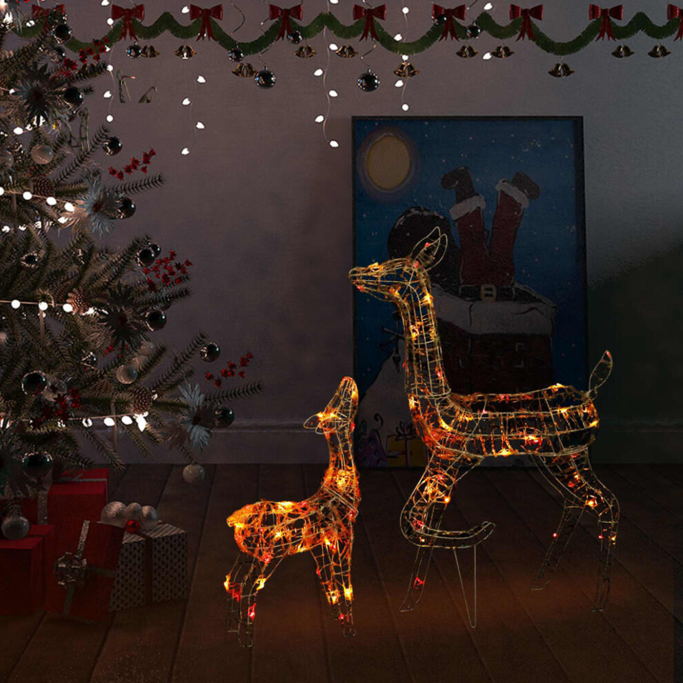 Vidaxl Acrylic Reindeer Family Christmas Decoration Colourful Xmas Ornament