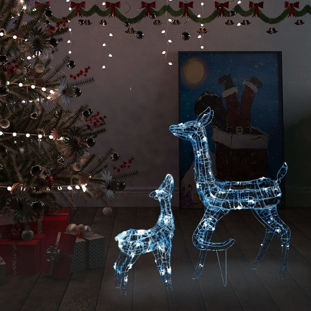Vidaxl Acrylic Reindeer Family Christmas Decoration Cold White Xmas Ornament