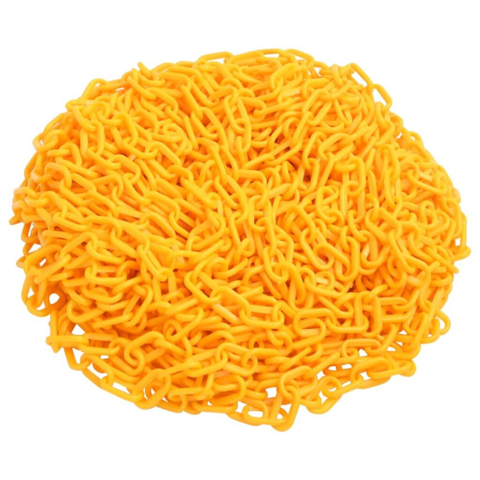 Vidaxl Warning Chain Yellow 100 M ?8 Mm Plastic Security Chain Barrier Link