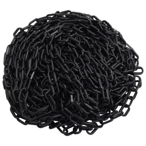 VidaXL vidaXL Warning Chain Black 30 m ?6 mm Plastic Security Chain Barrier Link