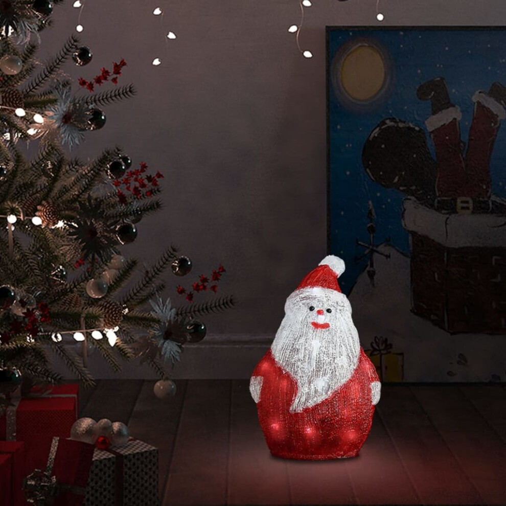 vidaXL LED Christmas Acrylic Santa Figure Indoor and Outdoor Xmas Decoration