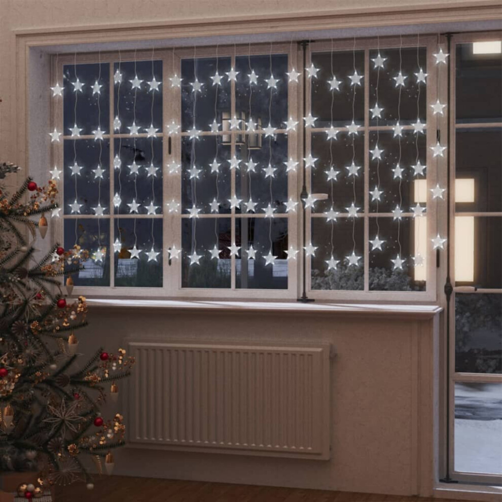 vidaXL LED Star Curtain Fairy Lights 500 LED Cold White 8 Function Lighting