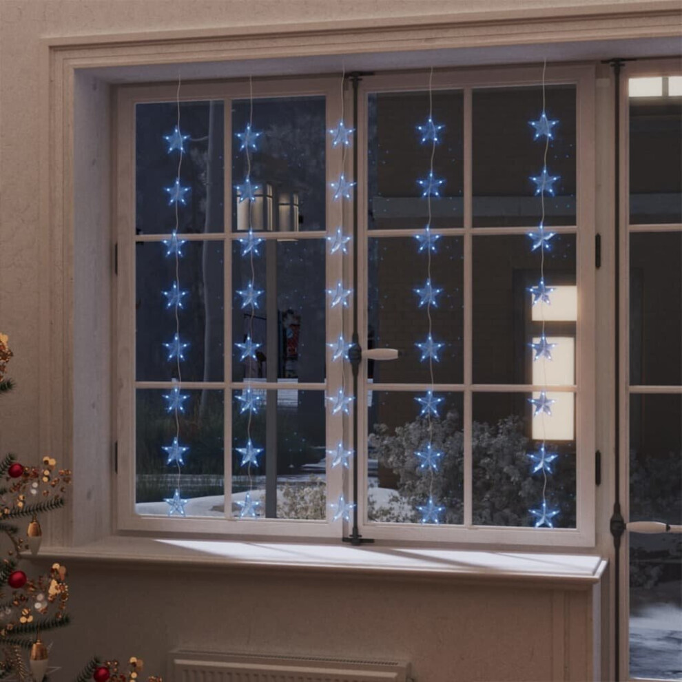 Vidaxl Led Star Curtain Fairy Lights 200 Led Blue 8 Function String Light