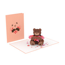 Teddy Love Laser Cut Pop Up Greeting Card Any Occasion Love Kate's Card Moments