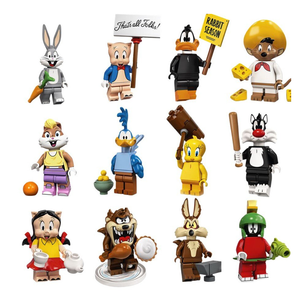 (12PCS) Bugs Bunny Daffy Duck Minifigure Building Block Kids Toy  Child Gift Christmas Gift