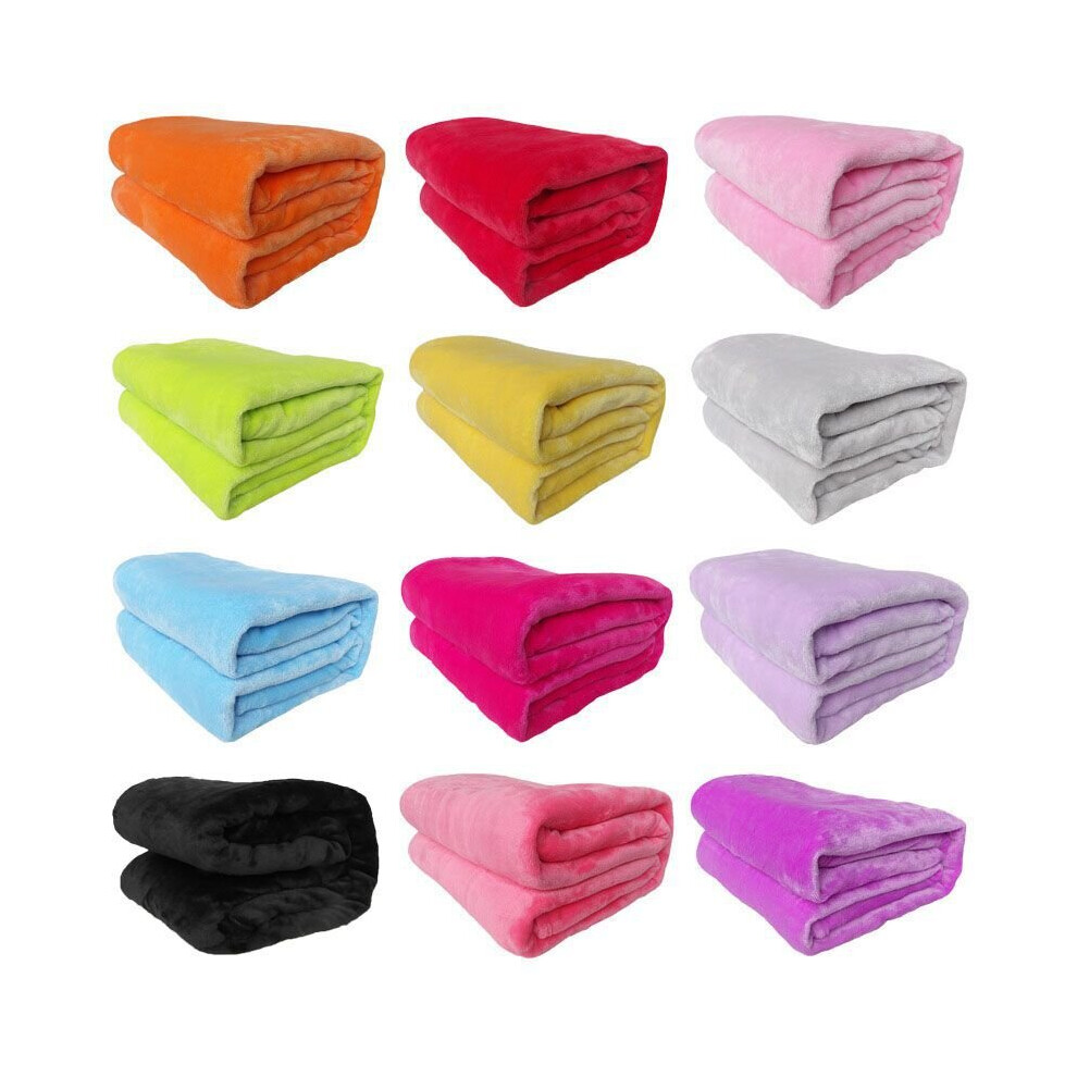 22 Solid Colors Sumptuous Light Winter Flannel Plush Fleece Blanket Soft Warm