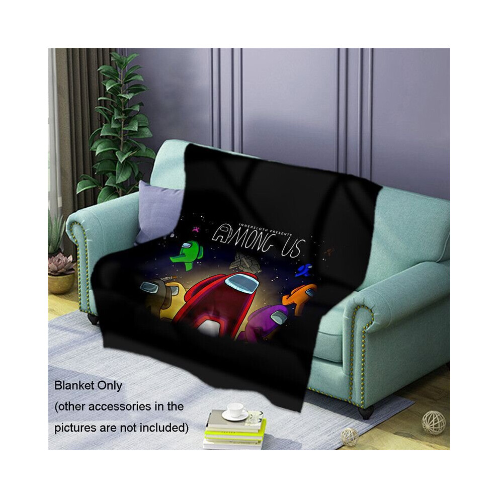 (Stand, 100x150cm) Game Among Us Blankets Soft Comfortable Warm Flannel Printed Cartoon Winter