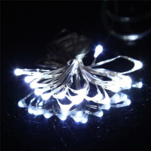 (White, 3M(30Led)) LED Battery String Fairy Light Copper Wire Lights Waterproof Home Party Decor