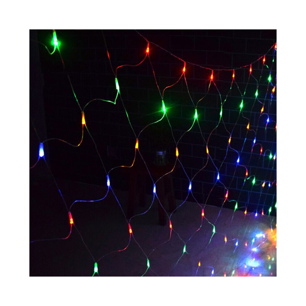 (Colorful, UK-3x2m-200LEDs) Net Mesh Christmas Fairy String Lights Xmas Party Outdoor 3M*2M 200LED EU US
