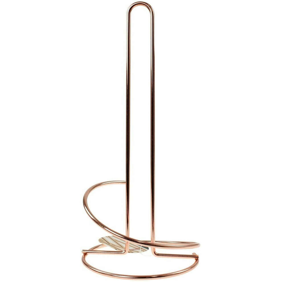 Copper Kitchen Metal Paper Roll Towel Holder Stand Organizer Rack