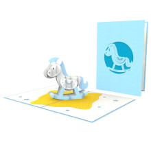 Blue Rocking Horse Laser Cut Pop Up Card Any Occasion Love Kate's Card Moments