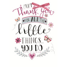Thank You Mum Mother's Day Card Embellished Inspired Greetings Cards