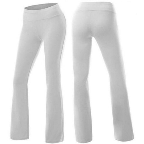 White, M) Women Bootcut Yoga Pants Bootleg Flared Trousers Casual Stretch  Sports Leggings on OnBuy