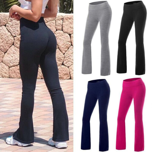 Black, XL) Women Bootcut Yoga Pants Bootleg Flared Trousers Casual Stretch  Sports Leggings on OnBuy