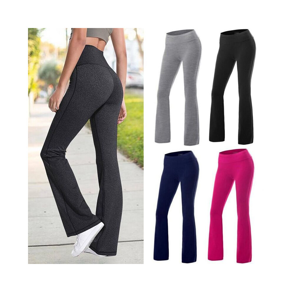 Womens Bootcut Yoga Pants Bootleg Flared Trousers Casual Stretch Sports  Leggings 