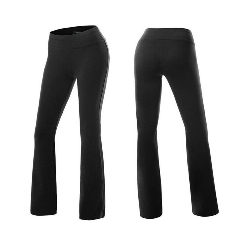 (Black, M) Women Bootcut Yoga Pants Bootleg Flared Trousers Casual Stretch Sports Leggings