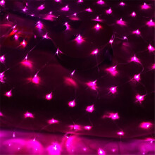 (Pink, UK-3x2m-200LEDs) Net Mesh Christmas Fairy String Lights Xmas Party Outdoor 3M*2M 200LED EU US