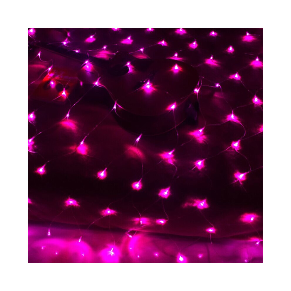 (, Uk-3X2m-200Leds) Net Mesh Christmas Fairy String Lights Xmas Party Outdoor 3M*2M 200Led Eu Us Pink
