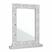 Wooden White 14 LED Battery Operated Make Up Mirror Dressing Table