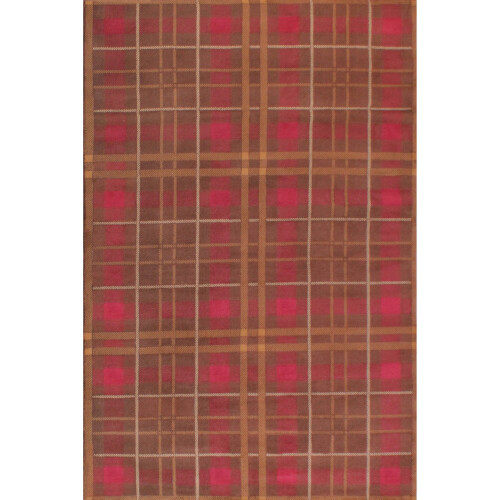 (Brown, 120x170 cm (4'x5'6'')) Tartan Check Pattern Rug Hallway Runner 2