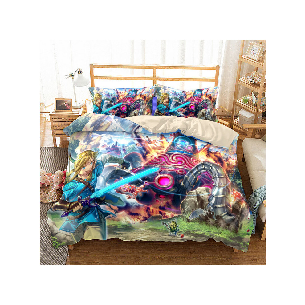 (Style 17, Single) Zelda Warrior Bedding Single Double Duvet Cover