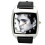 ELVIS E8 quartz square WATCH with real black leather strap 1